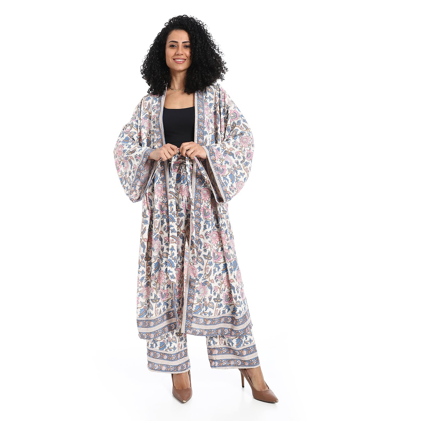 Floral kimono suit
