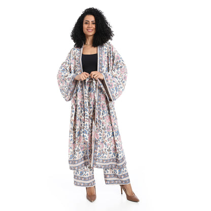 Floral kimono suit