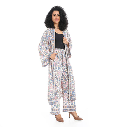 Floral kimono suit
