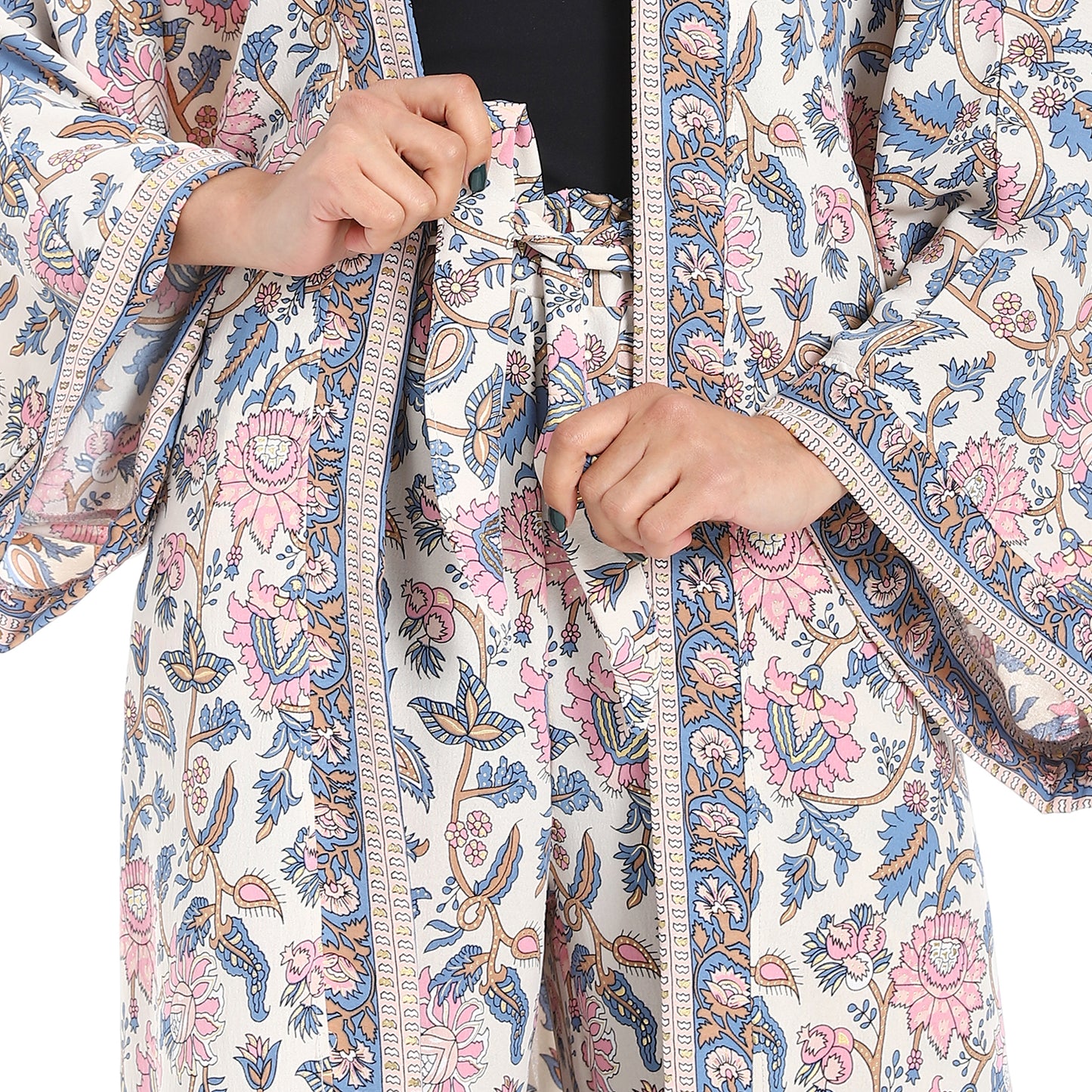 Floral kimono suit