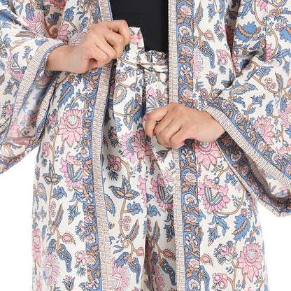 Floral kimono suit