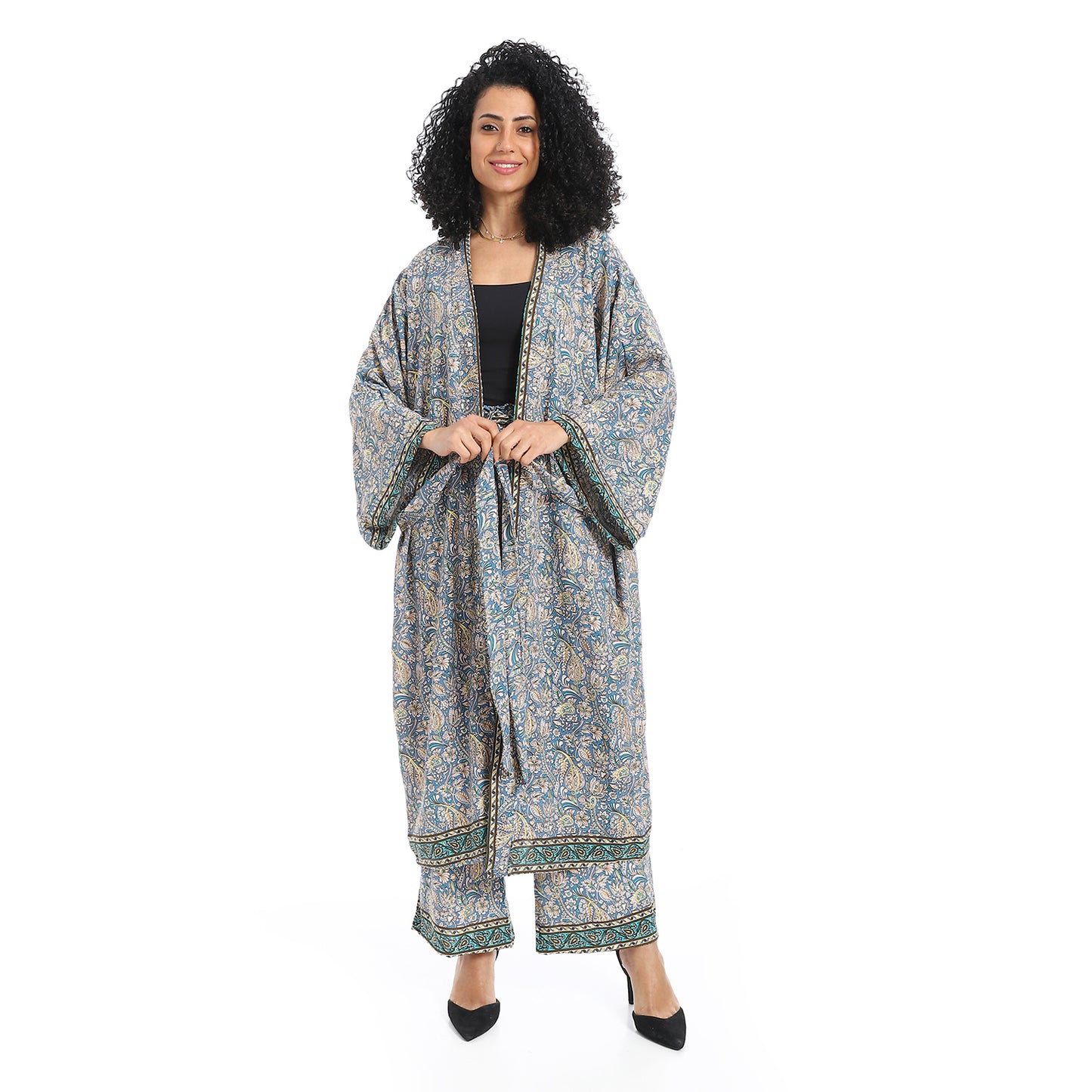 Floral kimono suit