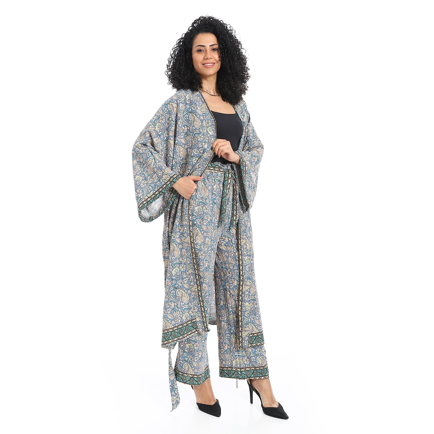Floral kimono suit