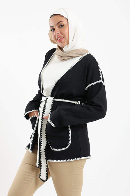 كارديجان محبوك برباط ذاتي