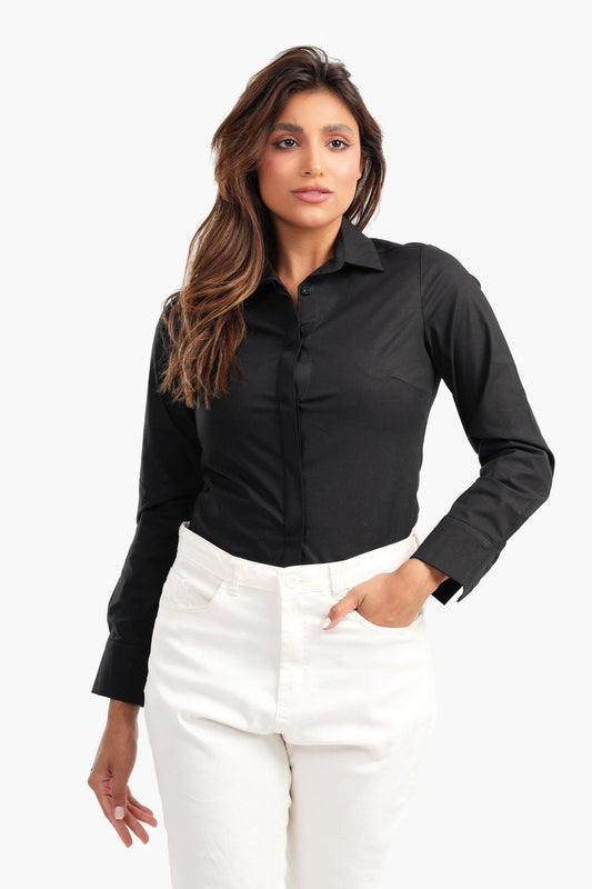 Shirt with Full Hidden Placket