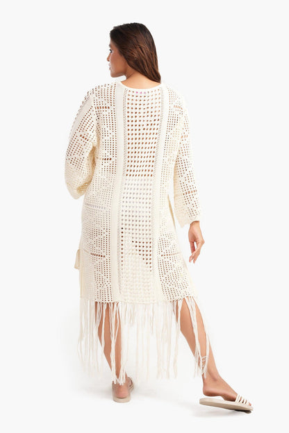 Short Beach Dress with Fringes