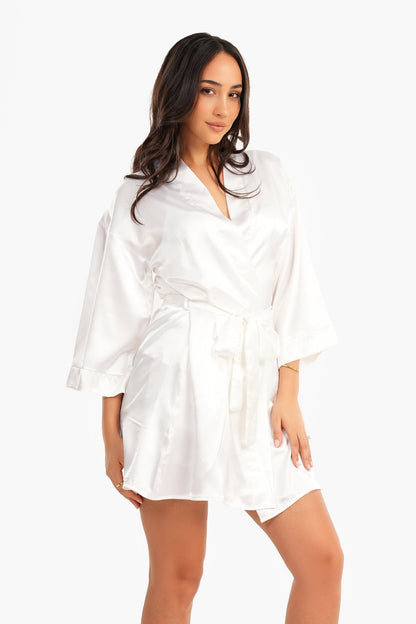 Carina Short Satin Robe