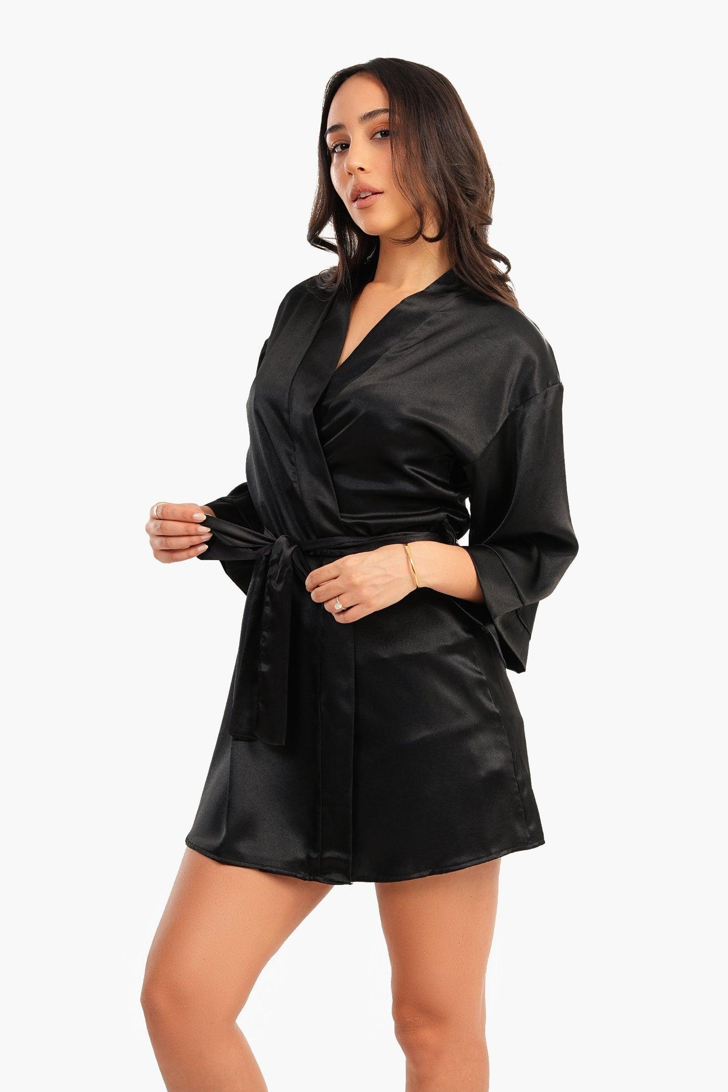 Carina Short Satin Robe