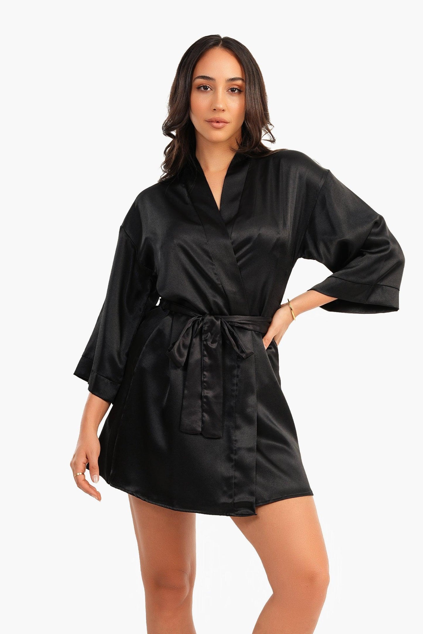 Carina Short Satin Robe