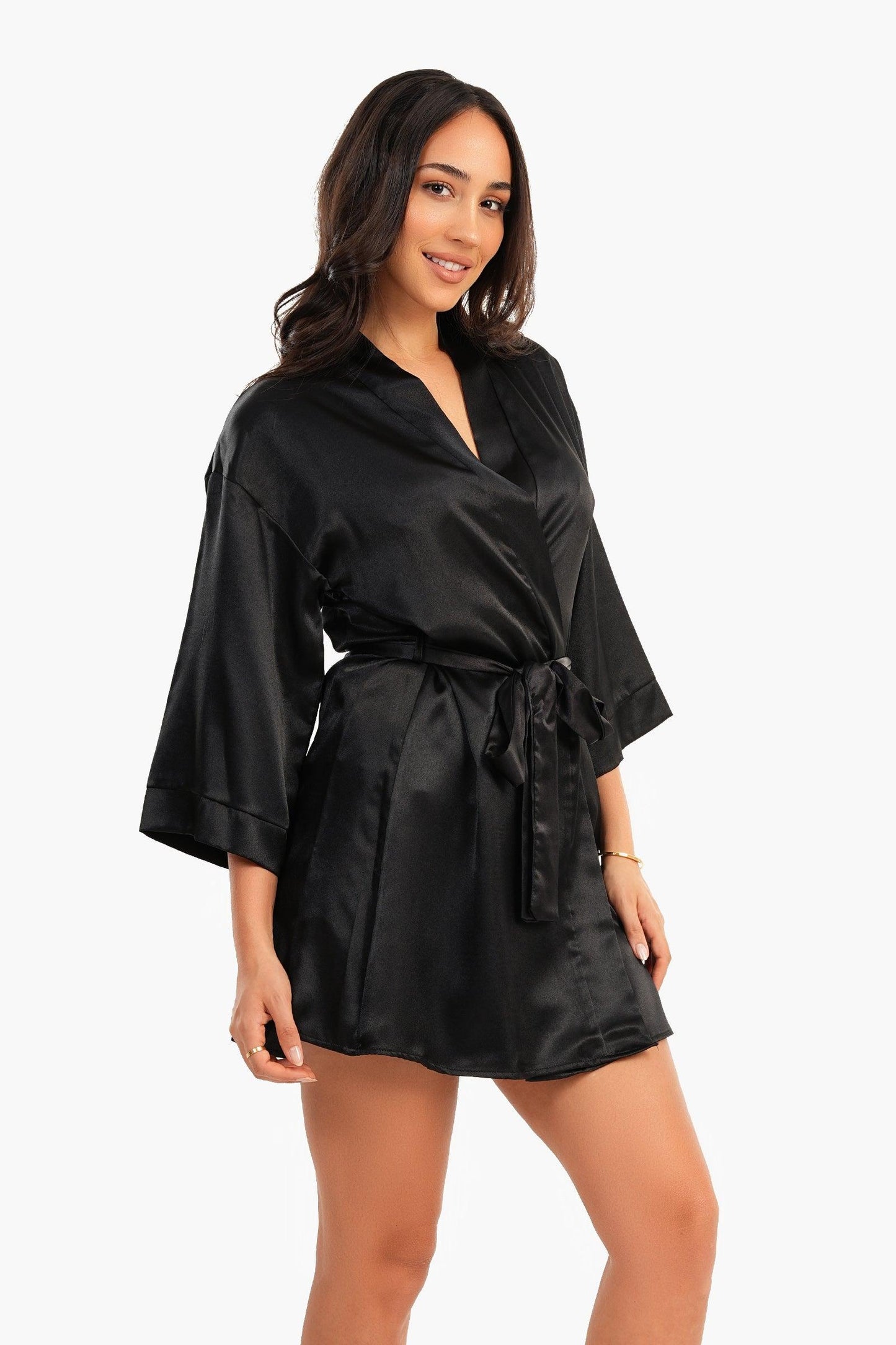 Carina Short Satin Robe