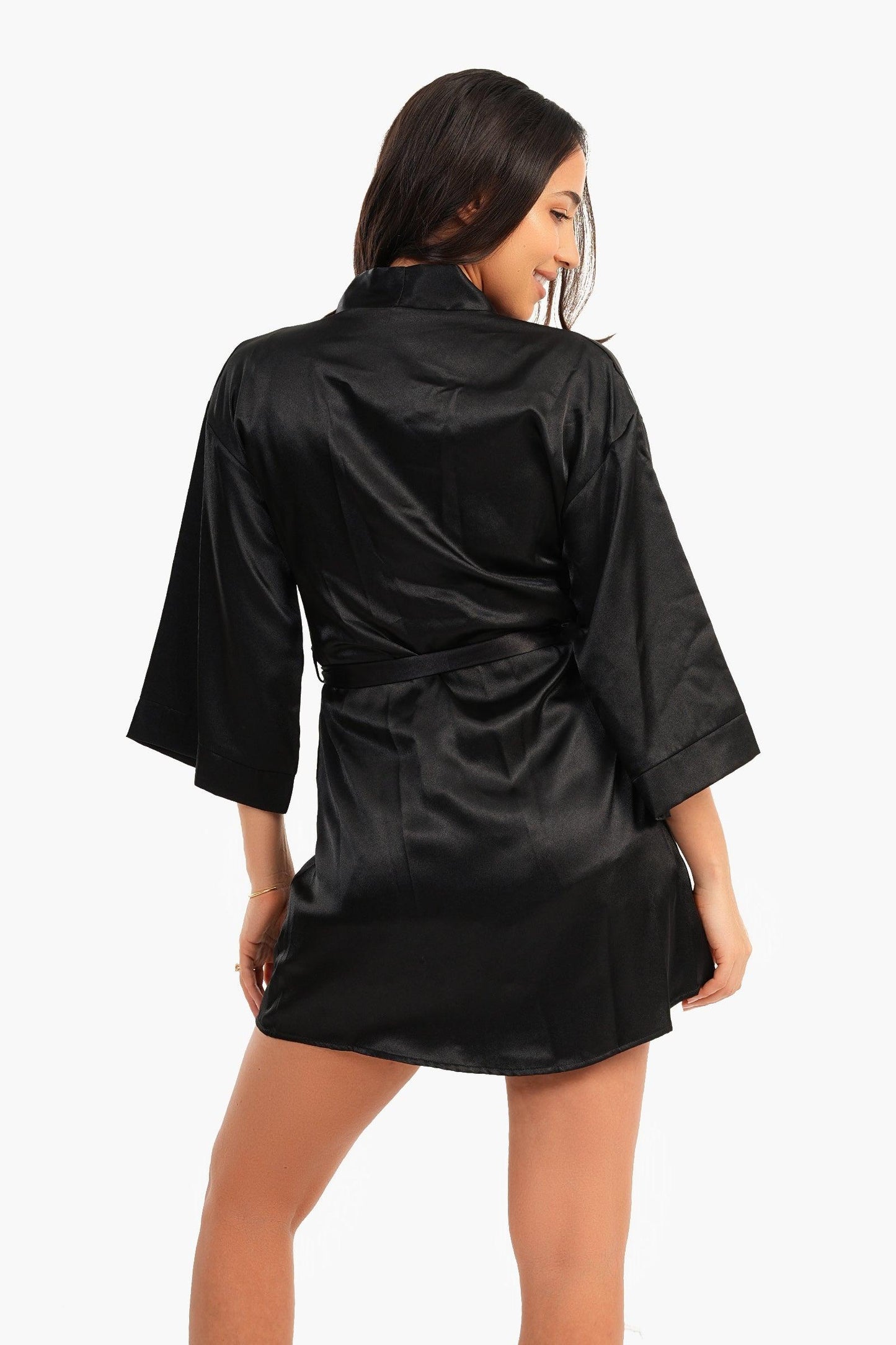 Carina Short Satin Robe