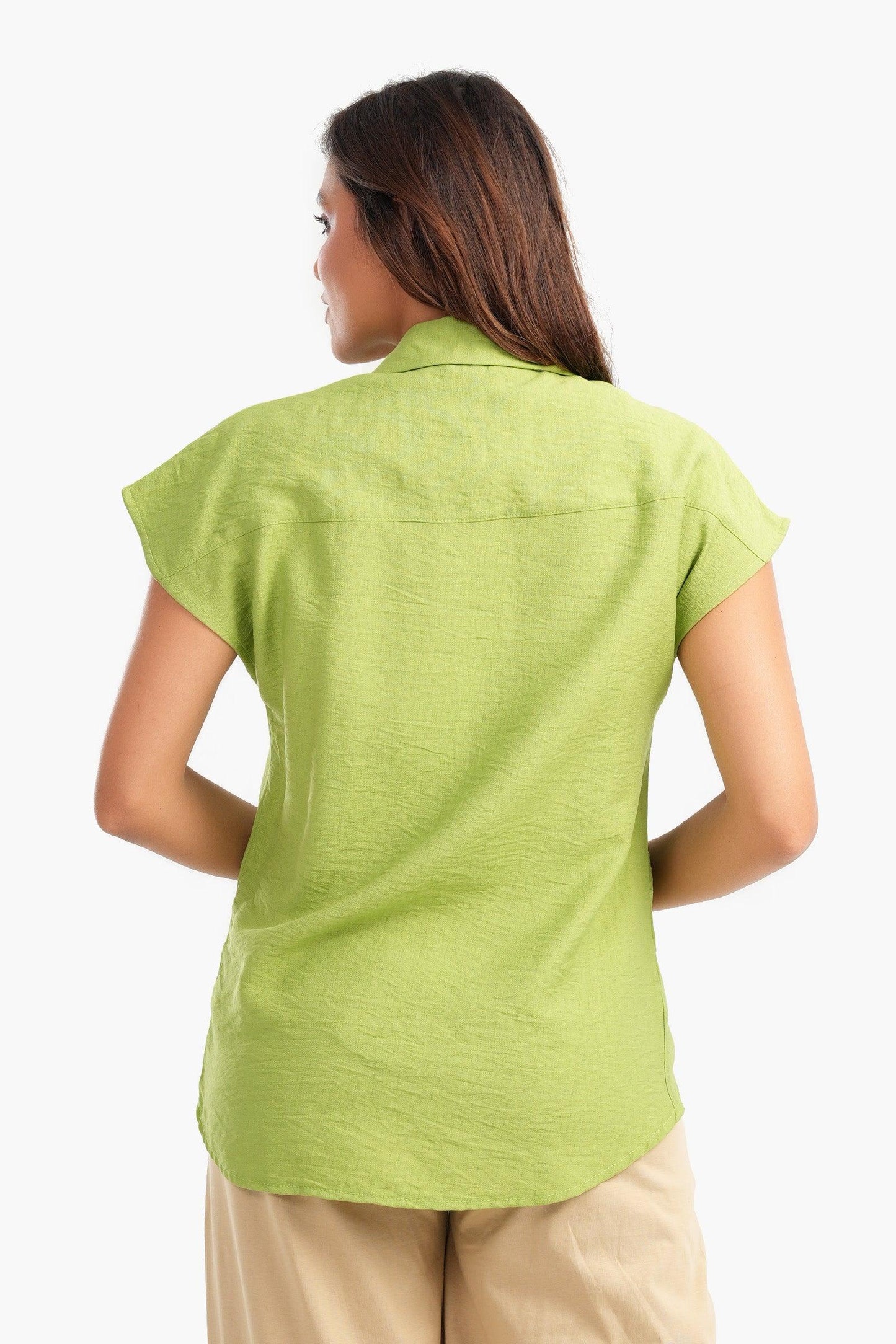 Lemon Green Short Sleeves Lounge Shirt