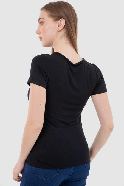 بلوزة فيسكوز بأكمام قصيرة