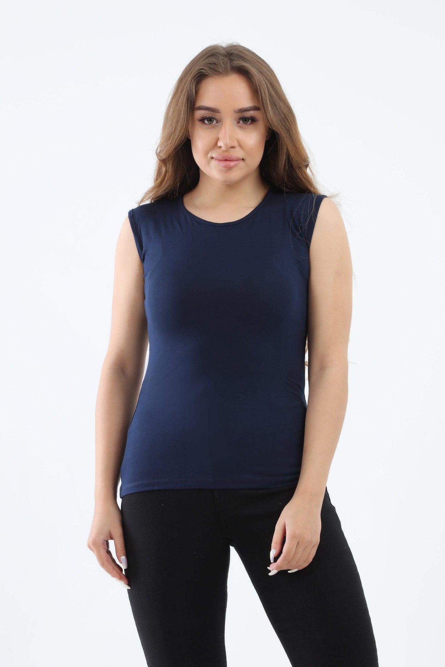 Carina Sleeveless Crew Neck Top