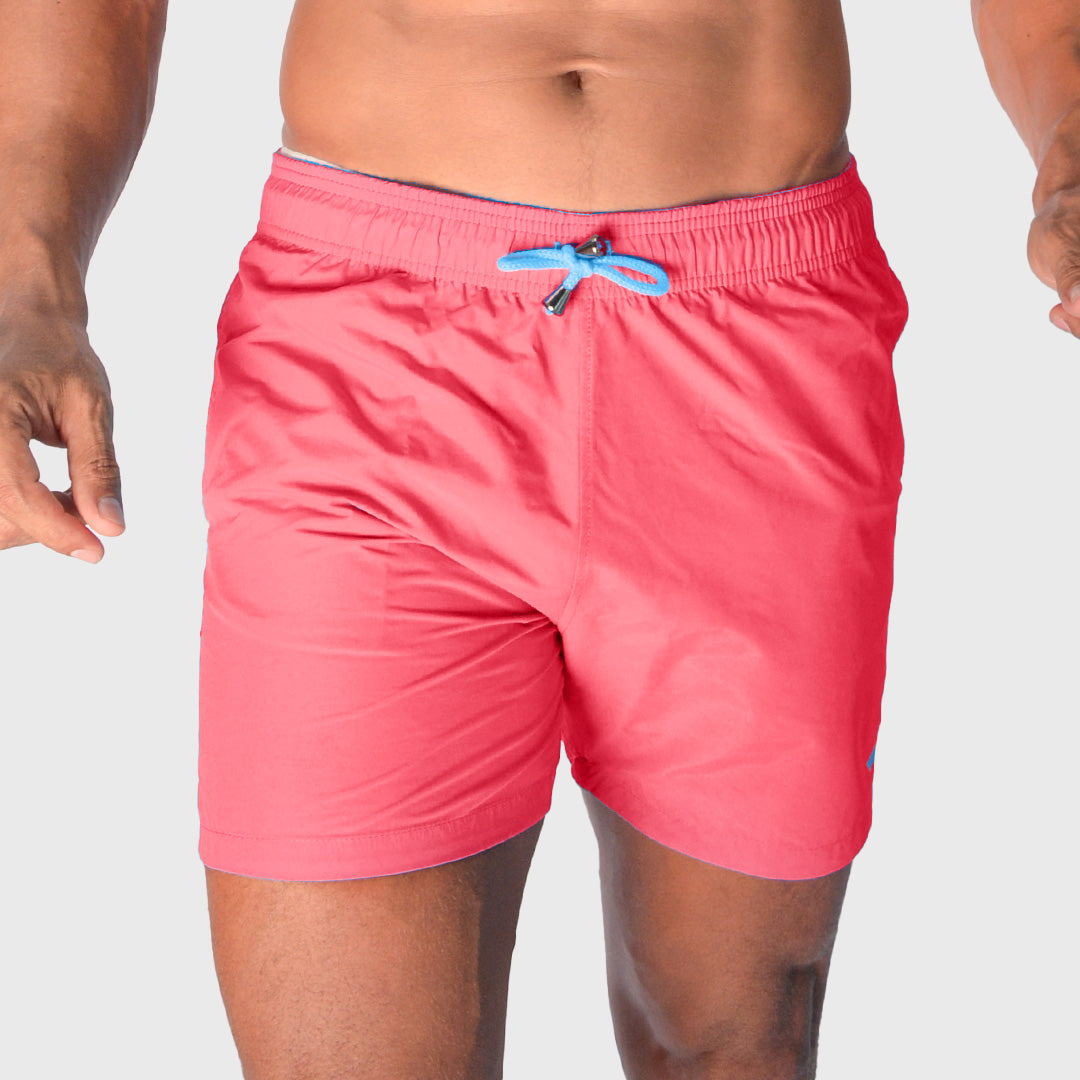 Viga Pink Solid Swim-Short for Teen Boys