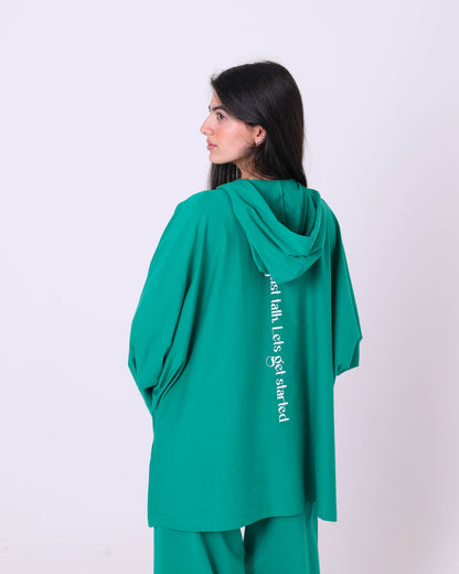 Green Back Printed Cotton T-Shirt