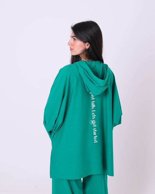 Green Back Printed Cotton T-Shirt