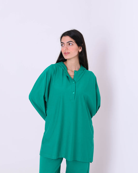 Green Back Printed Cotton T-Shirt