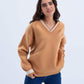 Carina Striped Cuff & Neck Pullover