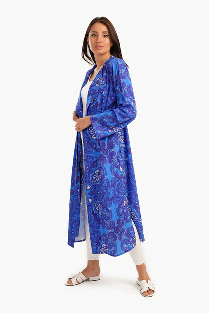 كارديجان صيفي مطبوع باللون الأزرق