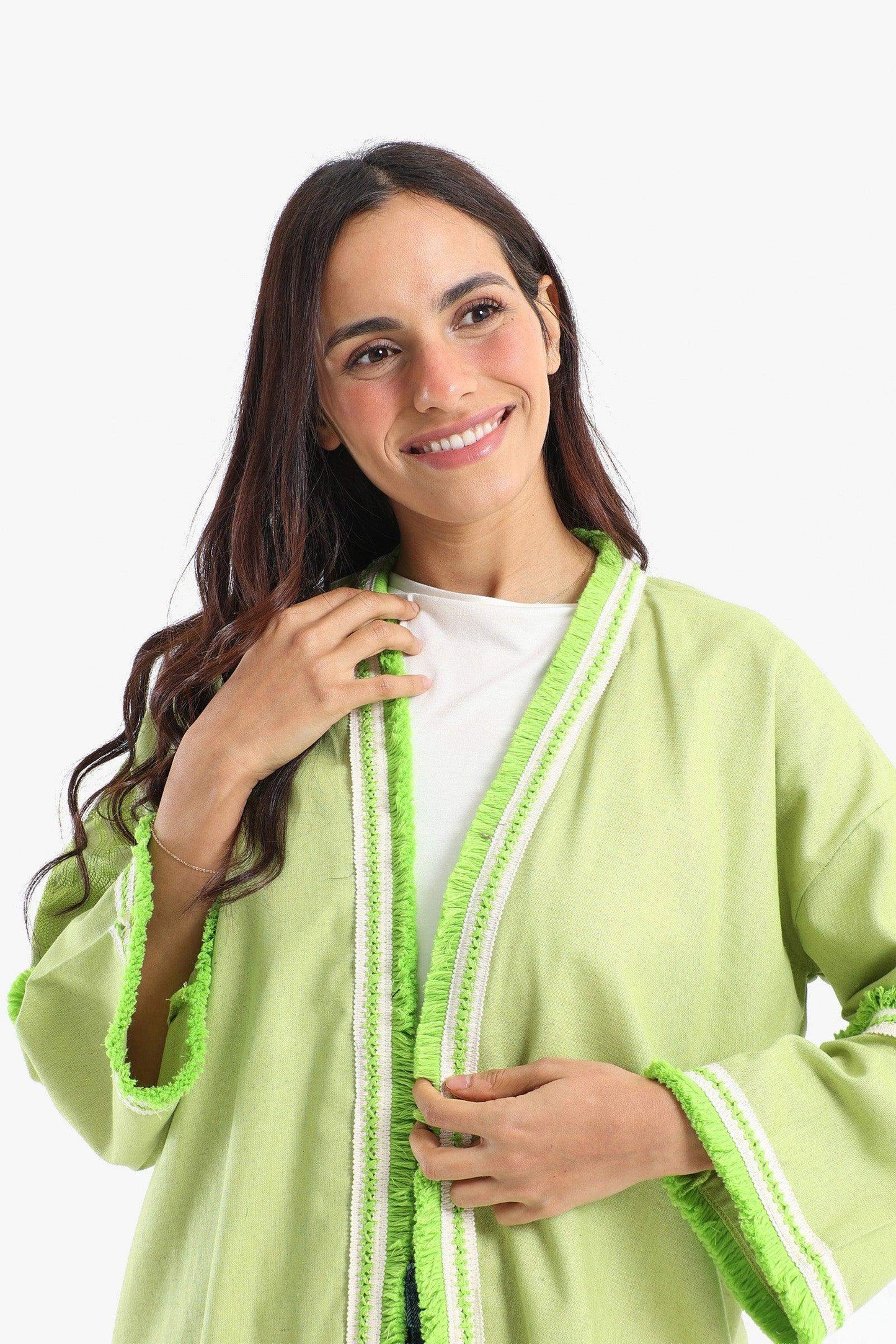 Tassels Hem Open Front Kimono - Carina - ??Ã¢â‚¬â„¢????????ÃƒÂ±??Ã¯Â¿Â½ÃƒÂ¿??Ã†â€™?ÃƒÂ¿????