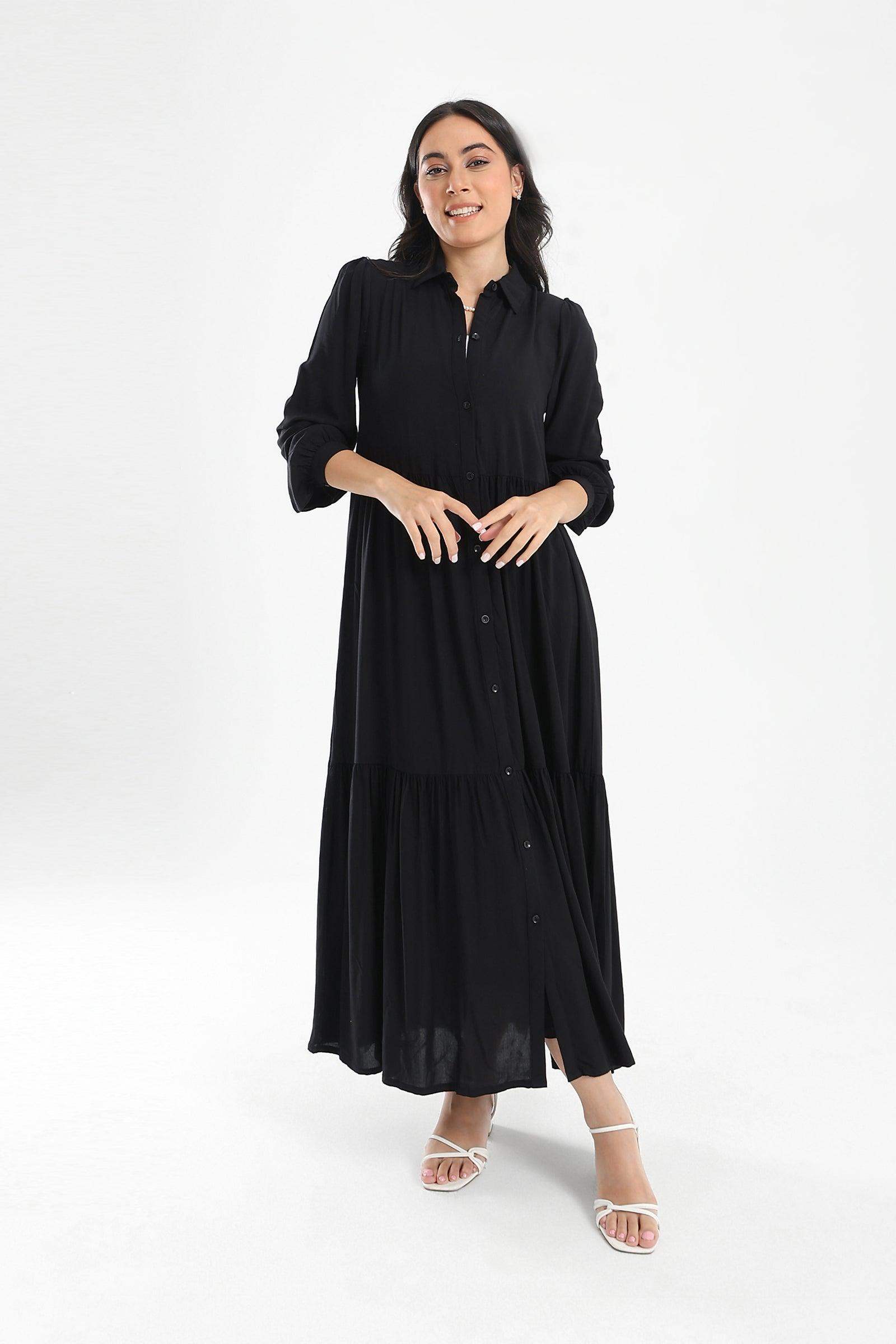 Tiered Maxi Shirt Dress - Carina - ??√É¬¢√¢‚Äö¬¨√¢‚Äû¬¢????????√É∆í√Ç¬±??√É¬Ø√Ç¬ø√Ç¬Ω√É∆í√Ç¬ø??√É‚Ä†√¢‚Ç¨‚Ñ¢?√É∆í√Ç¬ø????