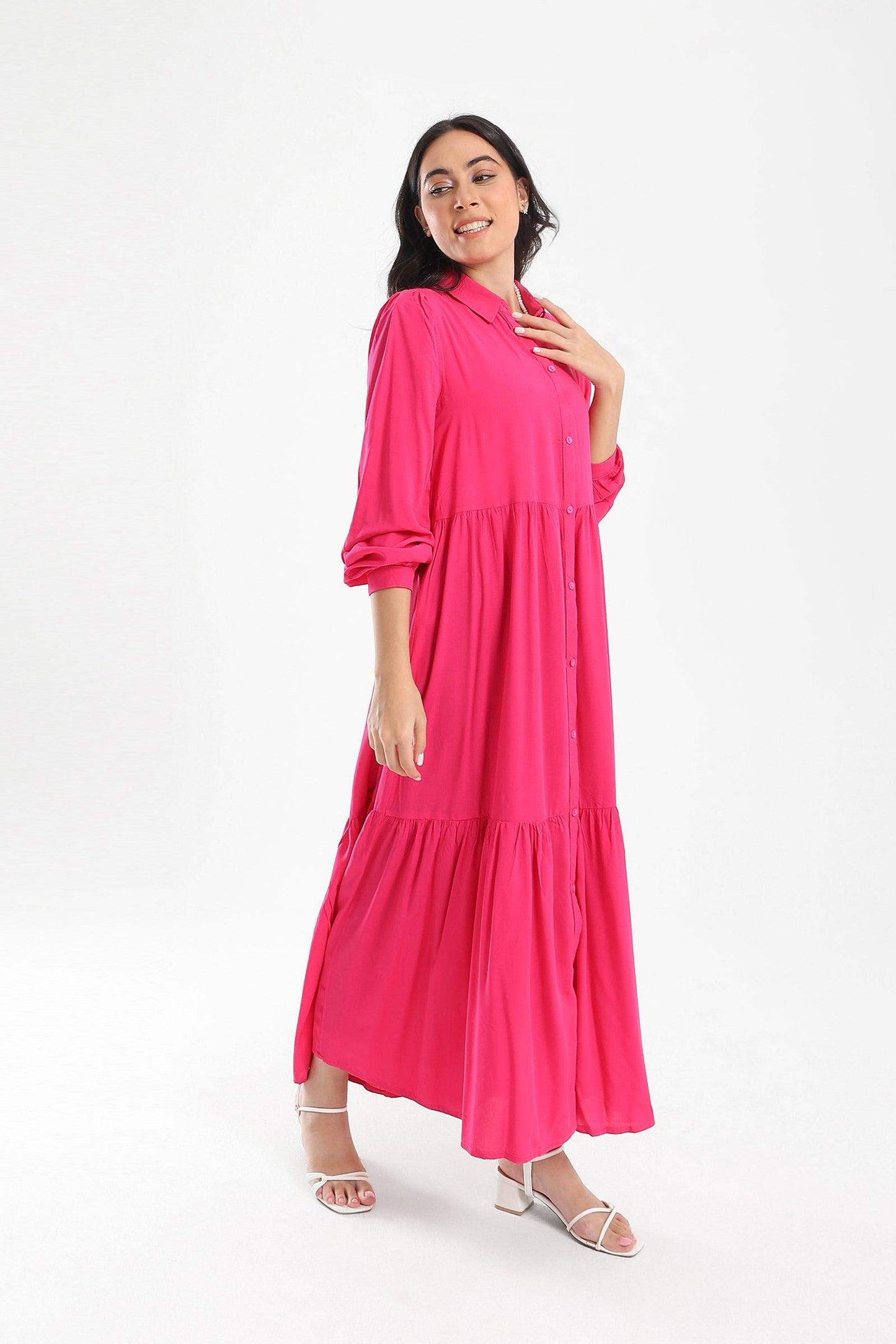 Tiered Maxi Shirt Dress - Carina - ??√É¬¢√¢‚Äö¬¨√¢‚Äû¬¢????????√É∆í√Ç¬±??√É¬Ø√Ç¬ø√Ç¬Ω√É∆í√Ç¬ø??√É‚Ä†√¢‚Ç¨‚Ñ¢?√É∆í√Ç¬ø????