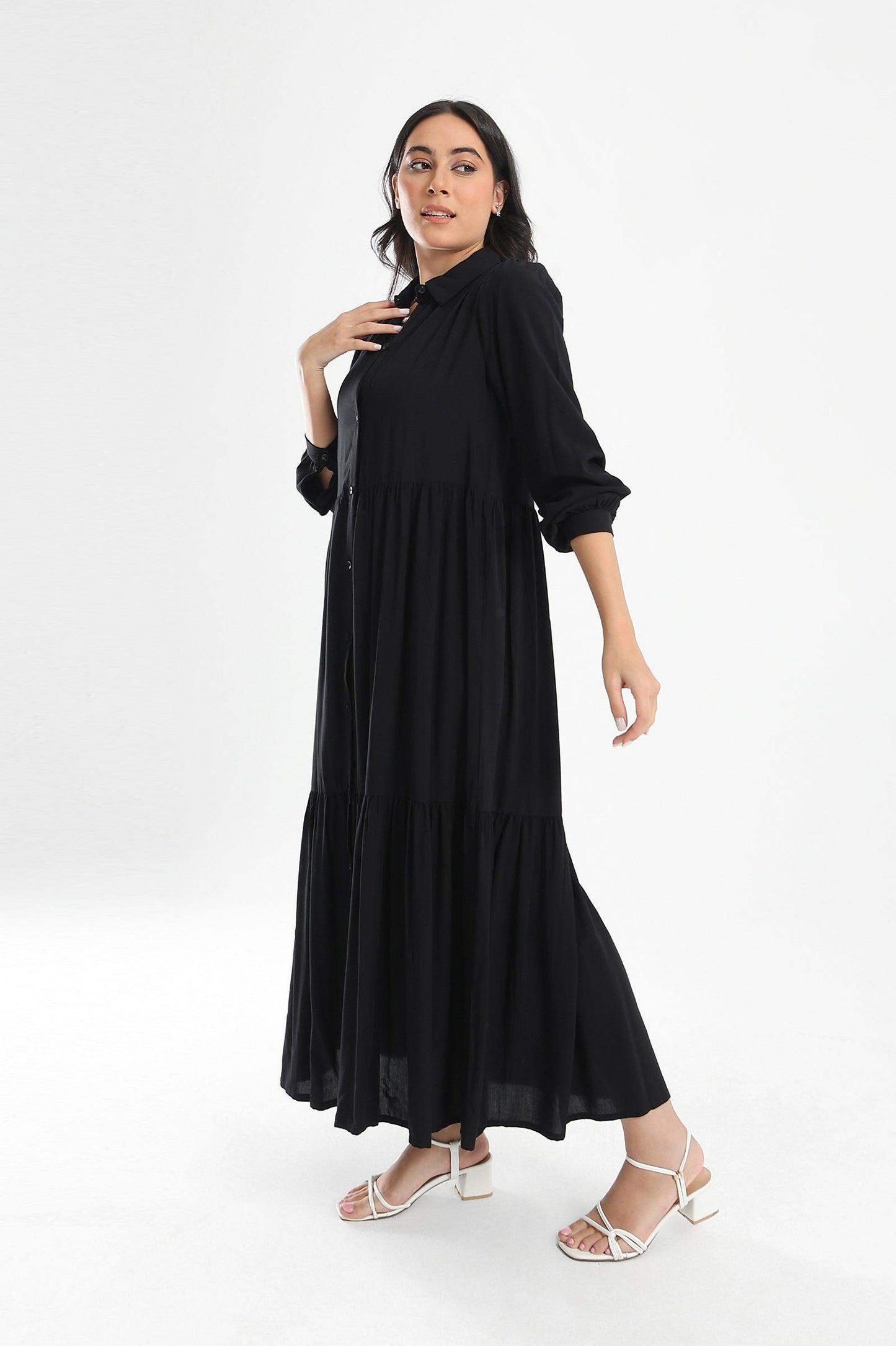 Tiered Maxi Shirt Dress - Carina - ??√É¬¢√¢‚Äö¬¨√¢‚Äû¬¢????????√É∆í√Ç¬±??√É¬Ø√Ç¬ø√Ç¬Ω√É∆í√Ç¬ø??√É‚Ä†√¢‚Ç¨‚Ñ¢?√É∆í√Ç¬ø????