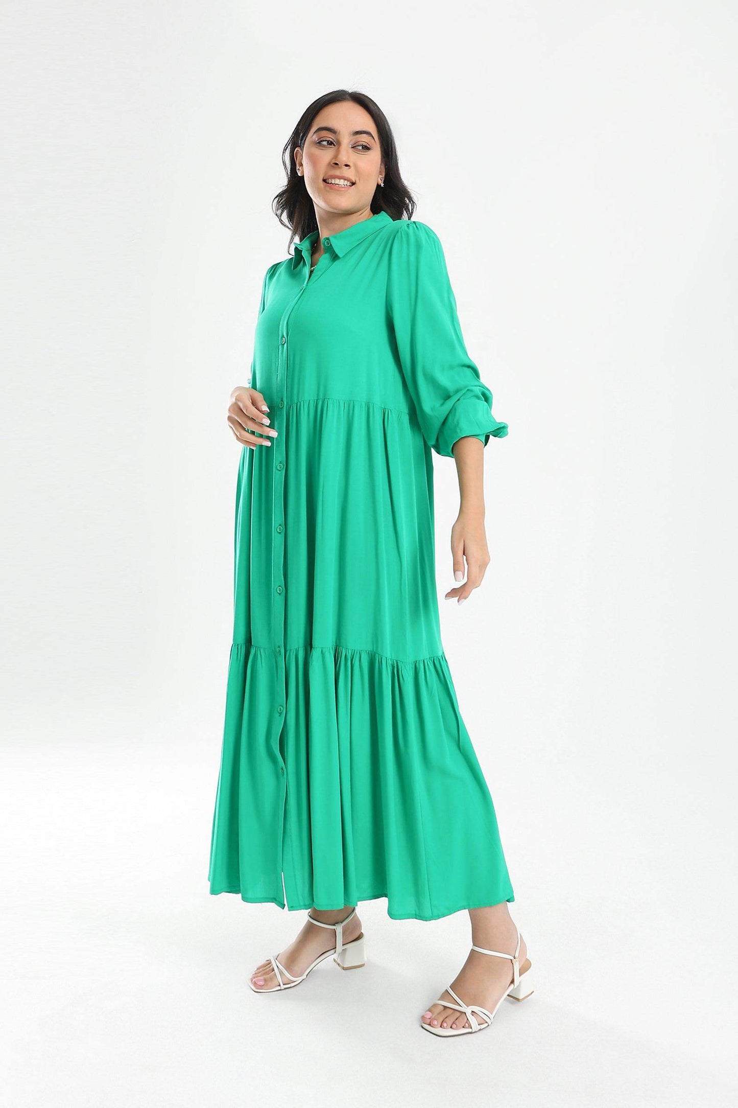 Tiered Maxi Shirt Dress - Carina - ??√É¬¢√¢‚Äö¬¨√¢‚Äû¬¢????????√É∆í√Ç¬±??√É¬Ø√Ç¬ø√Ç¬Ω√É∆í√Ç¬ø??√É‚Ä†√¢‚Ç¨‚Ñ¢?√É∆í√Ç¬ø????