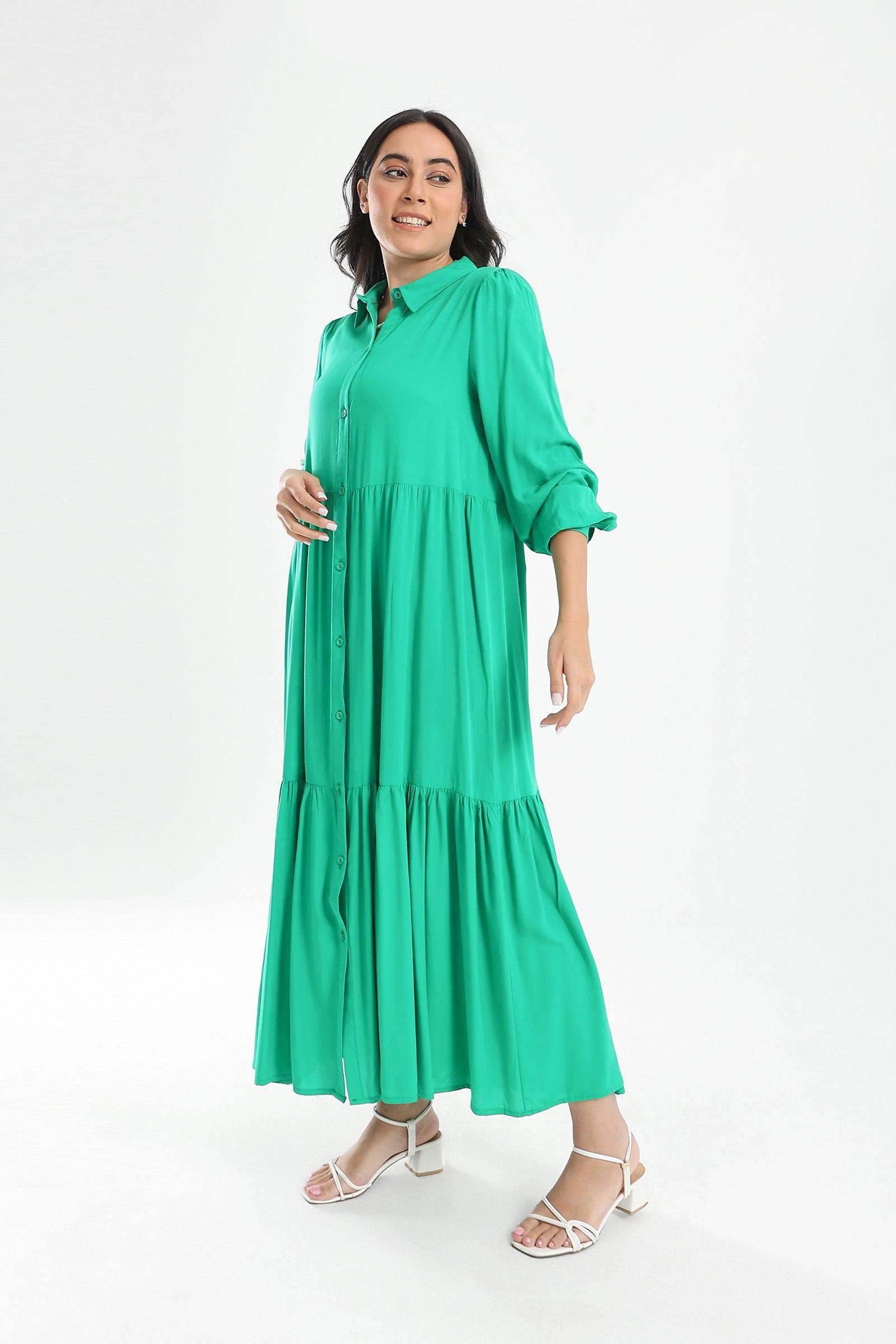 Tiered Maxi Shirt Dress - Carina - ??√É¬¢√¢‚Äö¬¨√¢‚Äû¬¢????????√É∆í√Ç¬±??√É¬Ø√Ç¬ø√Ç¬Ω√É∆í√Ç¬ø??√É‚Ä†√¢‚Ç¨‚Ñ¢?√É∆í√Ç¬ø????