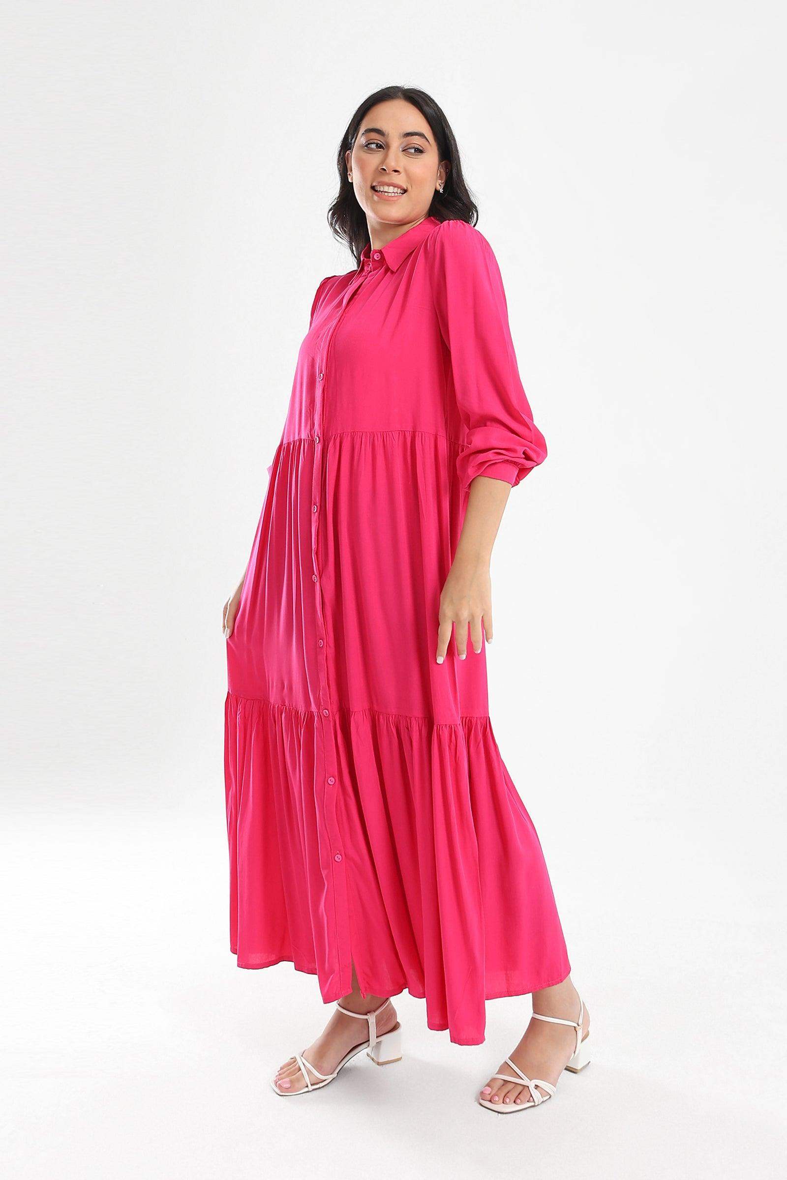Tiered Maxi Shirt Dress - Carina - ??√É¬¢√¢‚Äö¬¨√¢‚Äû¬¢????????√É∆í√Ç¬±??√É¬Ø√Ç¬ø√Ç¬Ω√É∆í√Ç¬ø??√É‚Ä†√¢‚Ç¨‚Ñ¢?√É∆í√Ç¬ø????