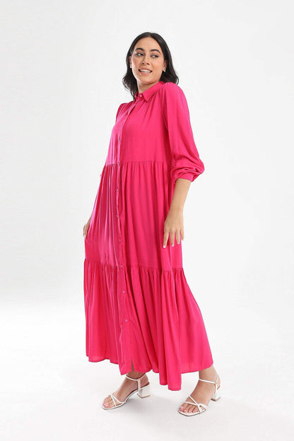 Tiered Maxi Shirt Dress - Carina - ??√É¬¢√¢‚Äö¬¨√¢‚Äû¬¢????????√É∆í√Ç¬±??√É¬Ø√Ç¬ø√Ç¬Ω√É∆í√Ç¬ø??√É‚Ä†√¢‚Ç¨‚Ñ¢?√É∆í√Ç¬ø????