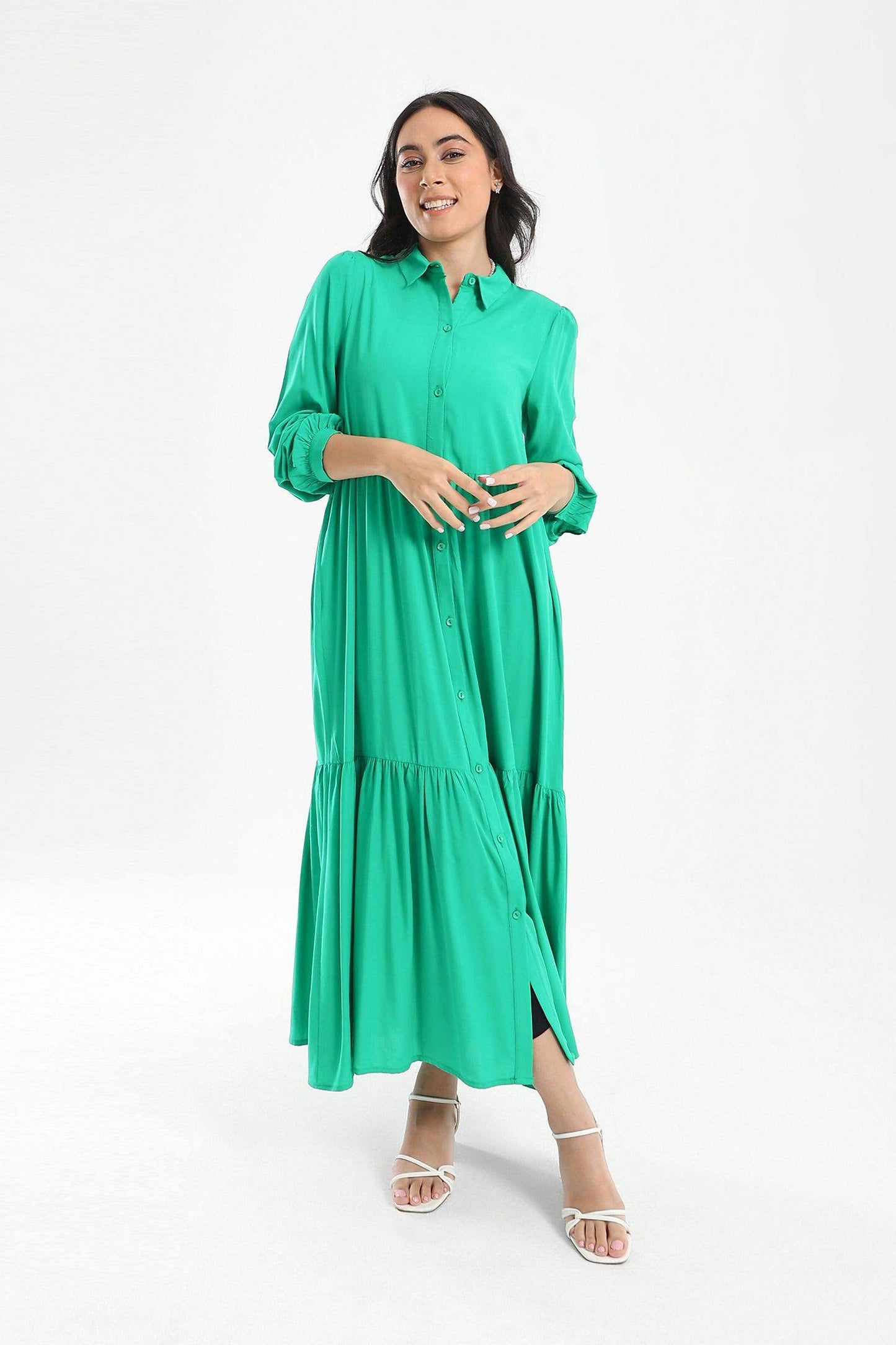 Tiered Maxi Shirt Dress - Carina - ??√É¬¢√¢‚Äö¬¨√¢‚Äû¬¢????????√É∆í√Ç¬±??√É¬Ø√Ç¬ø√Ç¬Ω√É∆í√Ç¬ø??√É‚Ä†√¢‚Ç¨‚Ñ¢?√É∆í√Ç¬ø????