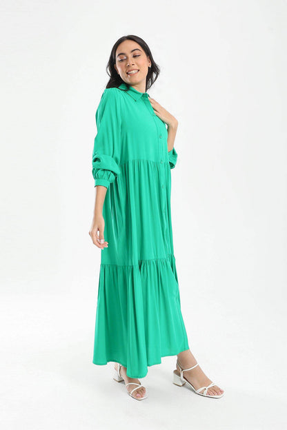 Tiered Maxi Shirt Dress - Carina - ??√É¬¢√¢‚Äö¬¨√¢‚Äû¬¢????????√É∆í√Ç¬±??√É¬Ø√Ç¬ø√Ç¬Ω√É∆í√Ç¬ø??√É‚Ä†√¢‚Ç¨‚Ñ¢?√É∆í√Ç¬ø????