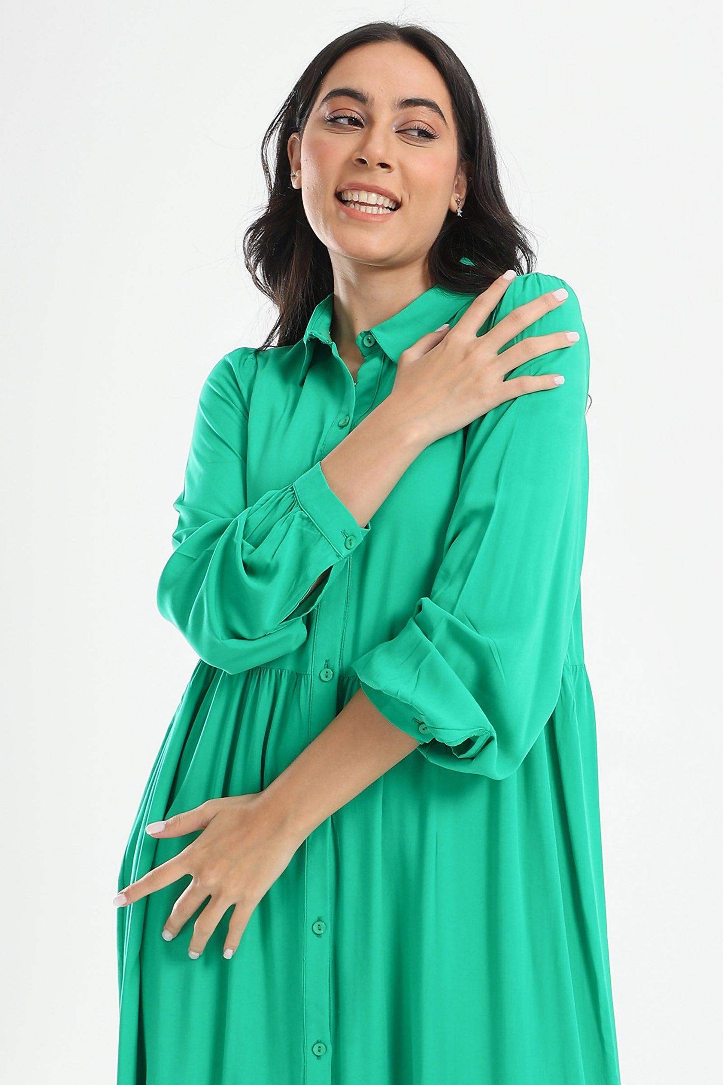 Tiered Maxi Shirt Dress - Carina - ??√É¬¢√¢‚Äö¬¨√¢‚Äû¬¢????????√É∆í√Ç¬±??√É¬Ø√Ç¬ø√Ç¬Ω√É∆í√Ç¬ø??√É‚Ä†√¢‚Ç¨‚Ñ¢?√É∆í√Ç¬ø????