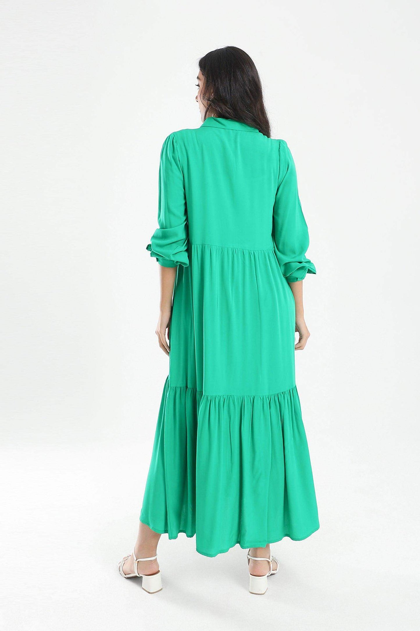Tiered Maxi Shirt Dress - Carina - ??√É¬¢√¢‚Äö¬¨√¢‚Äû¬¢????????√É∆í√Ç¬±??√É¬Ø√Ç¬ø√Ç¬Ω√É∆í√Ç¬ø??√É‚Ä†√¢‚Ç¨‚Ñ¢?√É∆í√Ç¬ø????