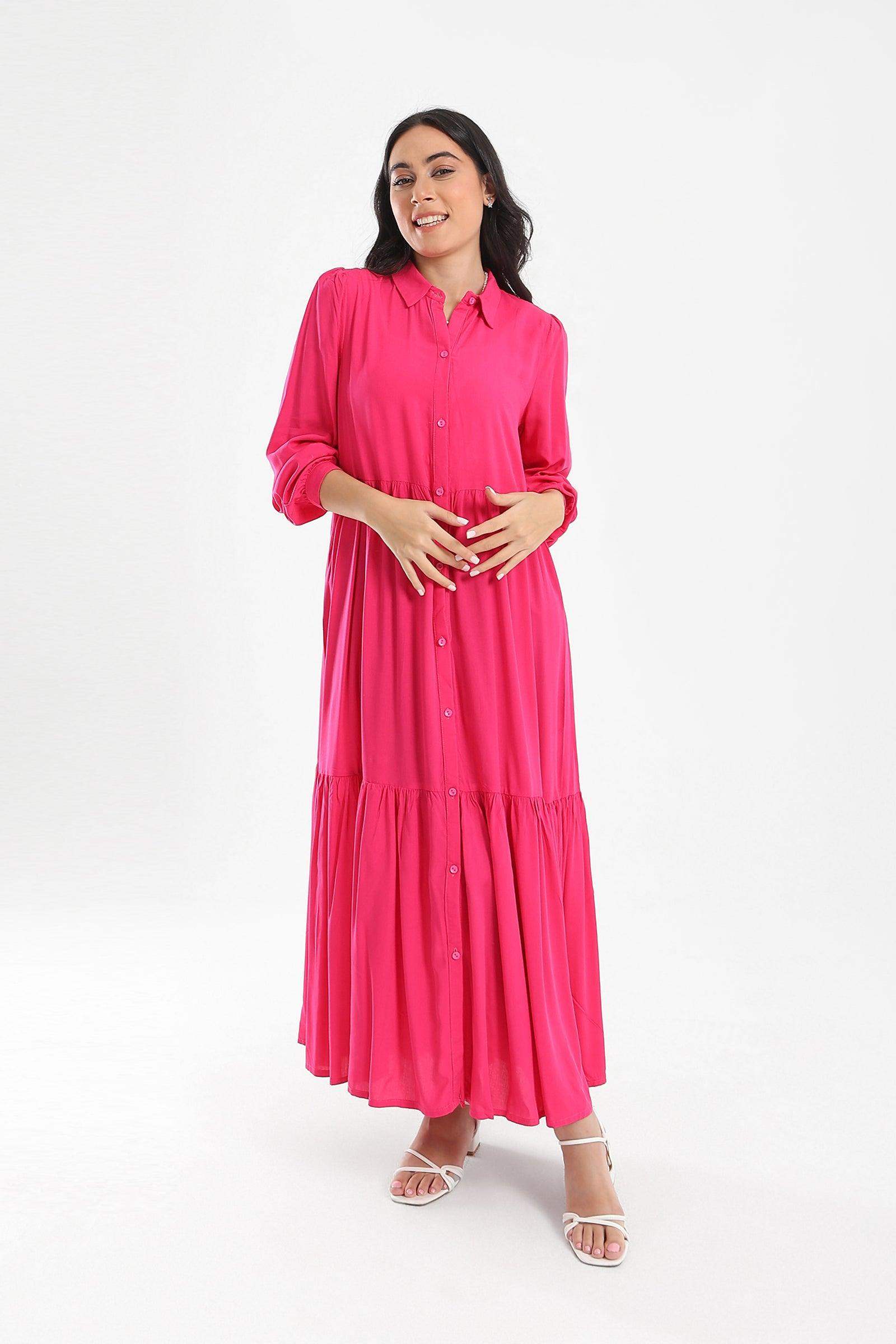 Tiered Maxi Shirt Dress - Carina - ??√É¬¢√¢‚Äö¬¨√¢‚Äû¬¢????????√É∆í√Ç¬±??√É¬Ø√Ç¬ø√Ç¬Ω√É∆í√Ç¬ø??√É‚Ä†√¢‚Ç¨‚Ñ¢?√É∆í√Ç¬ø????