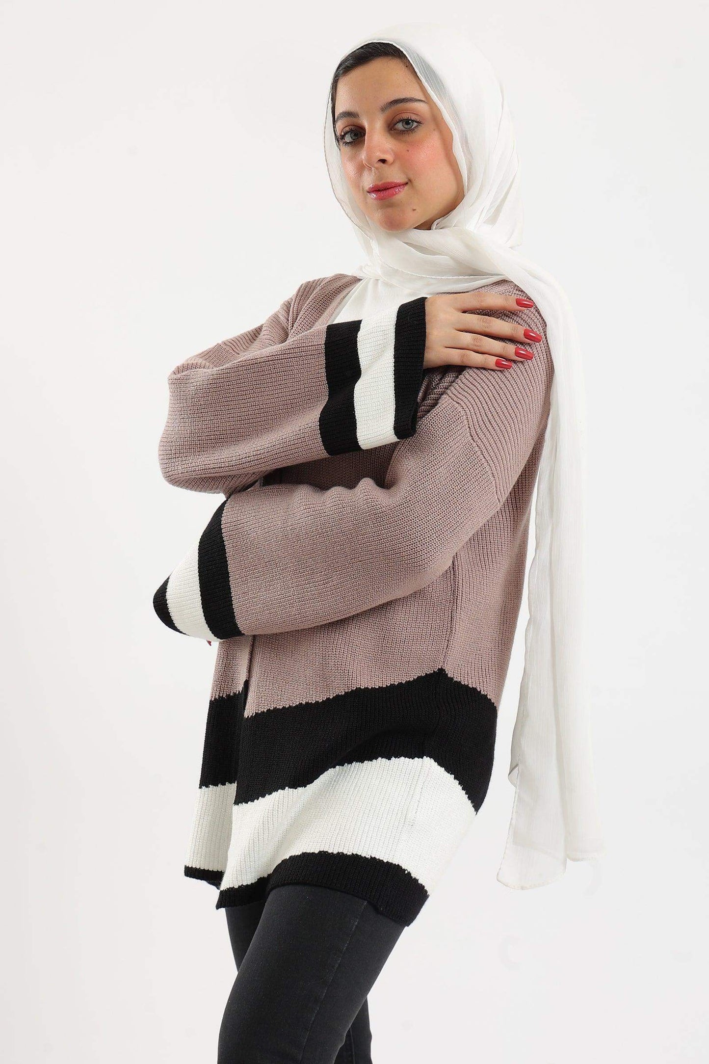 Carina Tri-Tone Knitted Cardigan