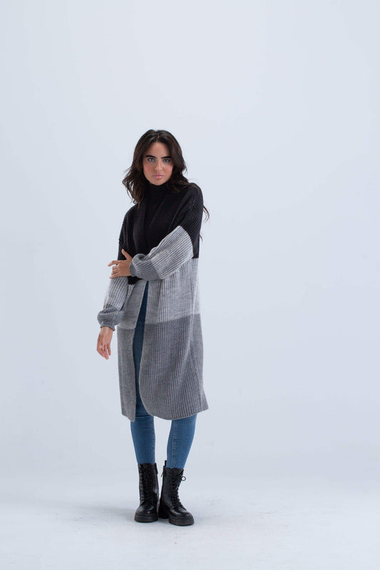 Carina Tri-Tone Ribbed Cardigan