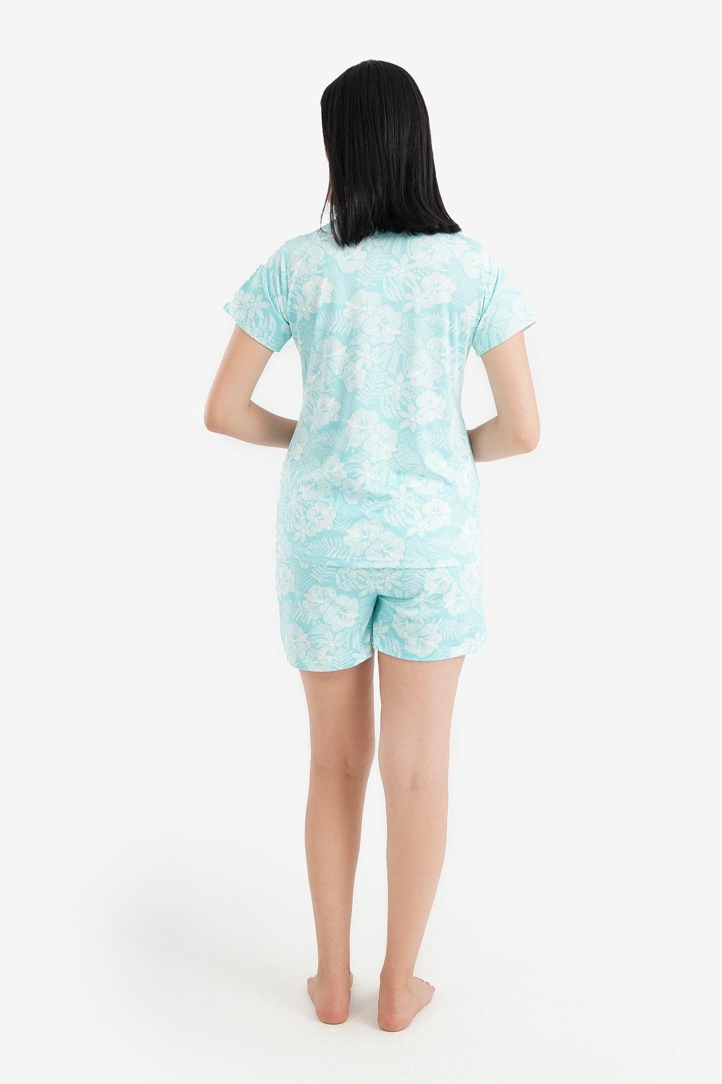 Turquoise Blue Short Pyjama Set