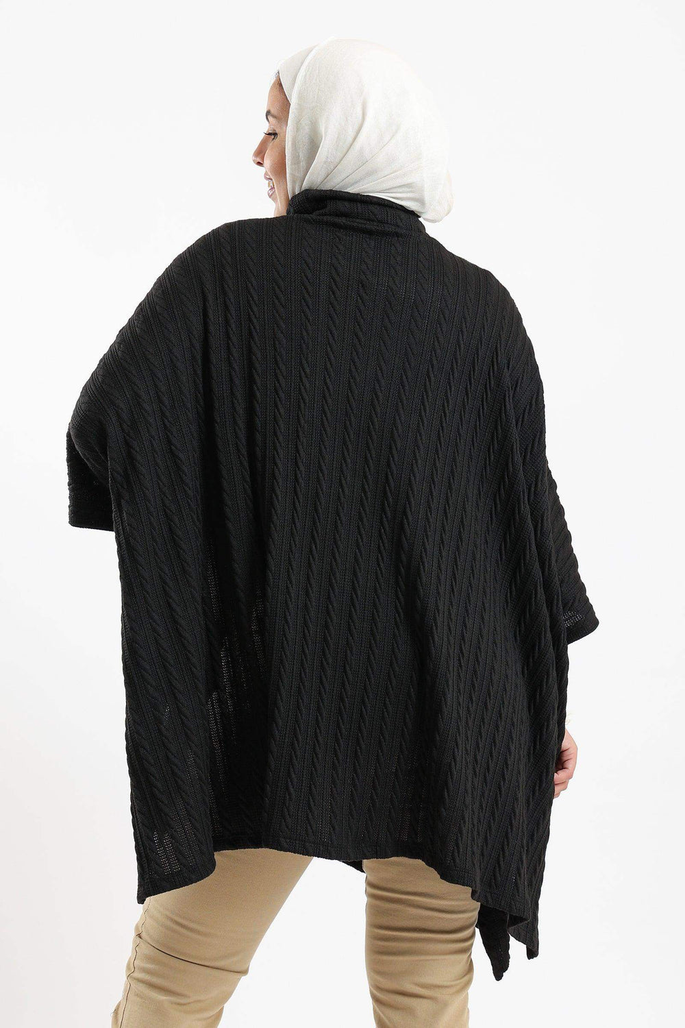 Carina Turtle Neck Ribbed Poncho