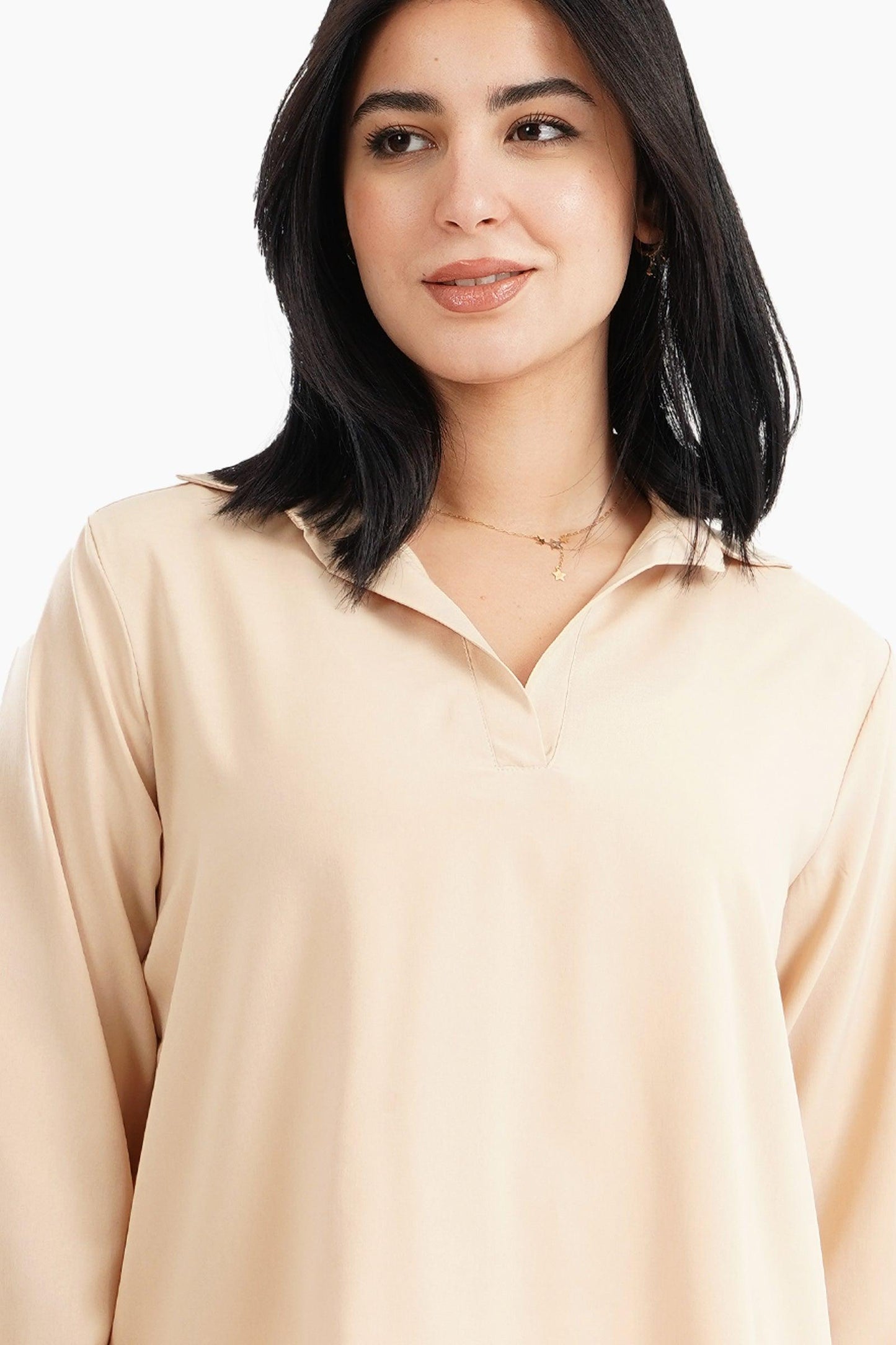 V-Neck Collared Blouse