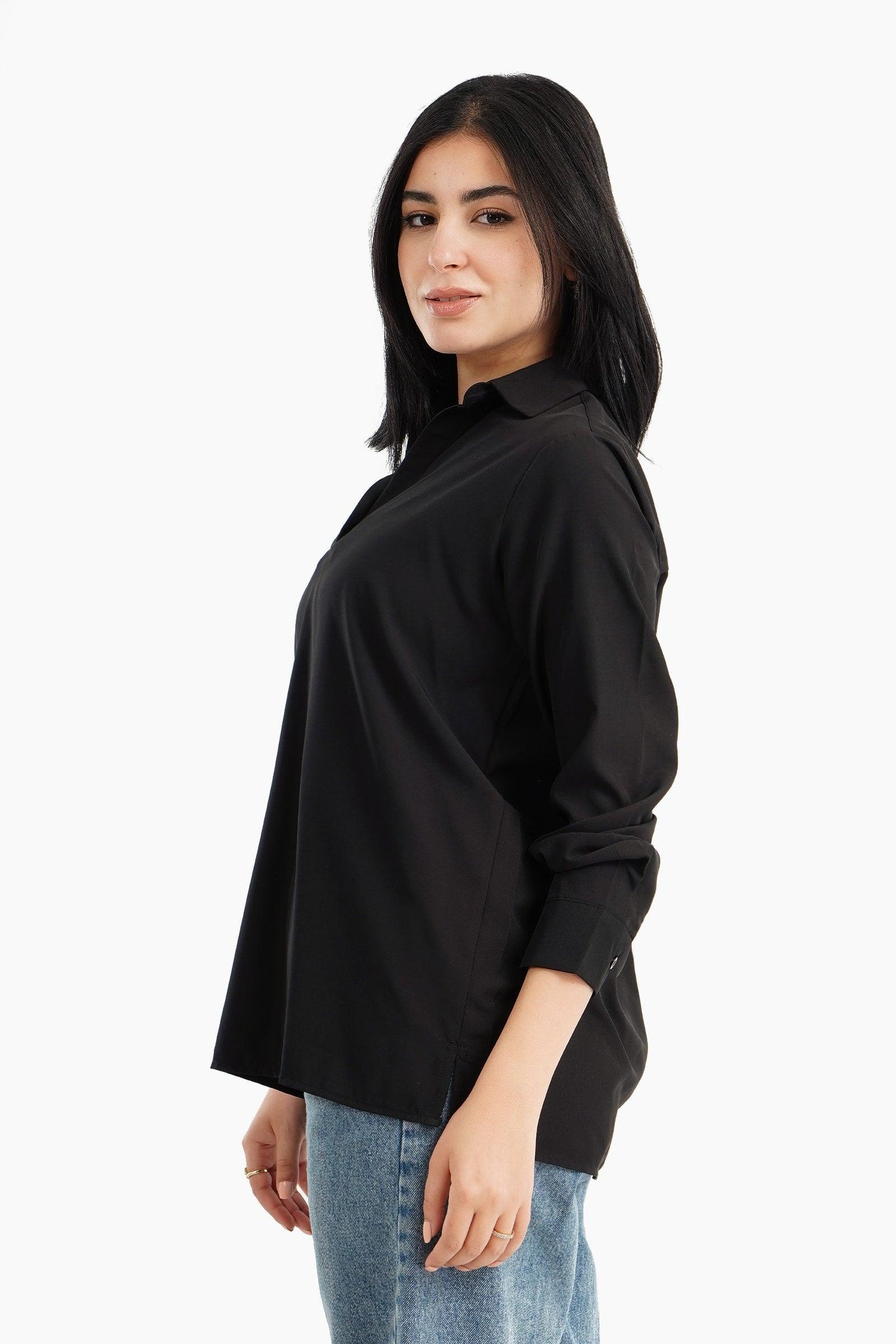 V-Neck Collared Blouse