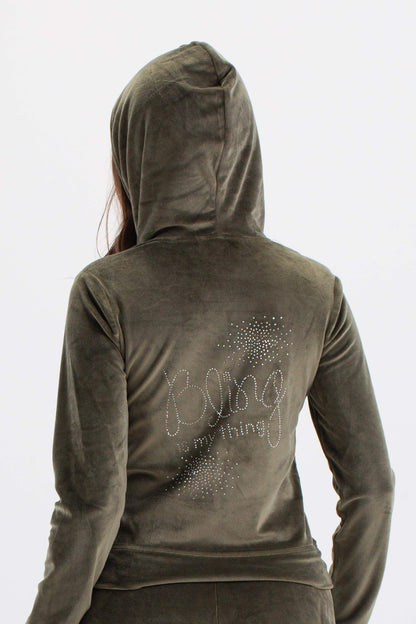 طقم بيجامة مخملي مع هودي