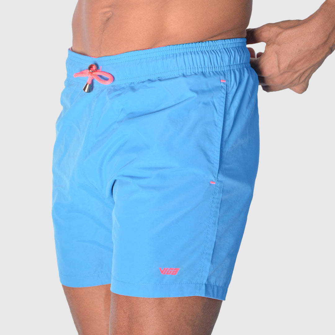 Viga Blue Solid Swim-Short for Teen Boys