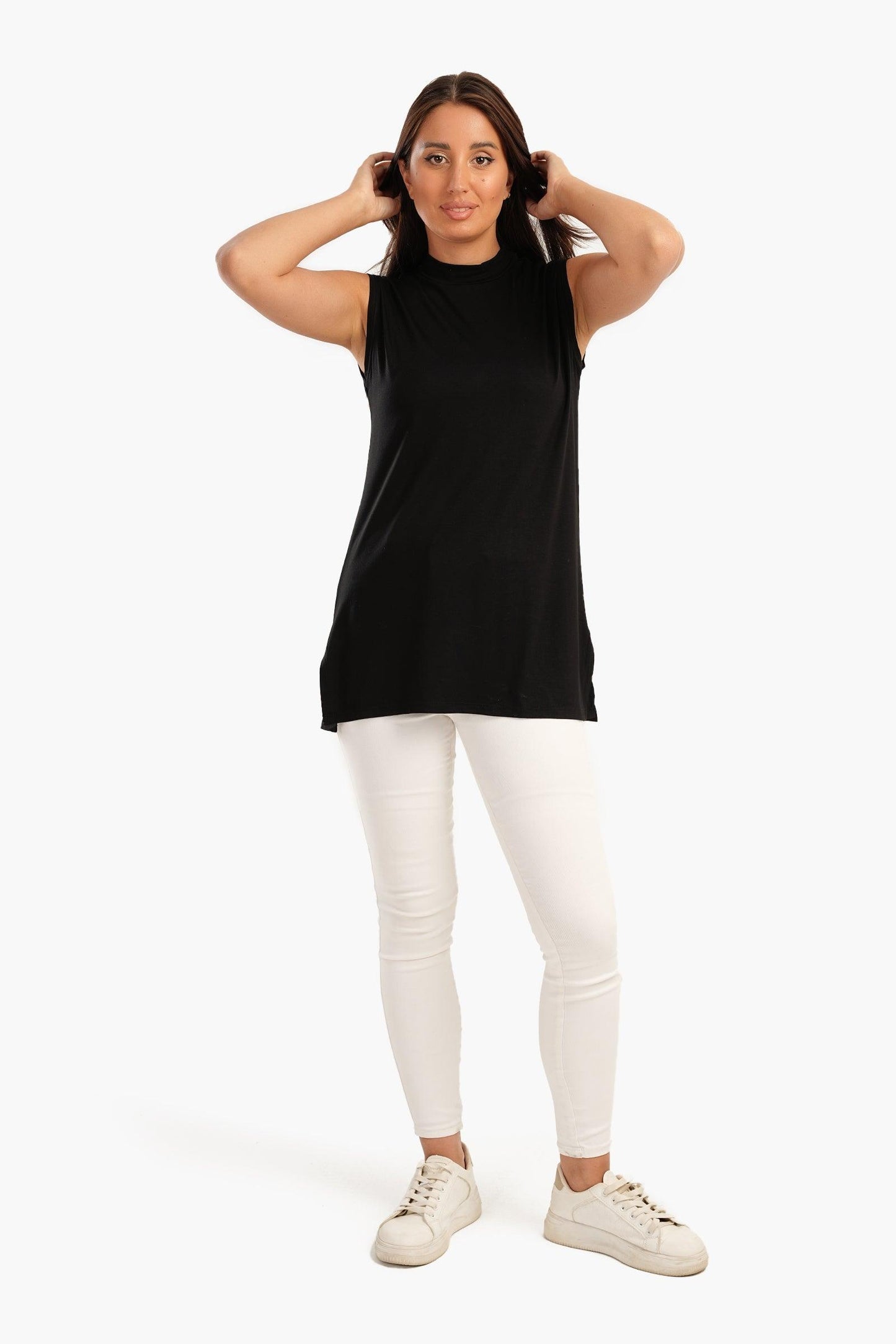 Black Viscose Regular Fit Top