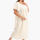 Beige Viscose Square Neck Nightgown