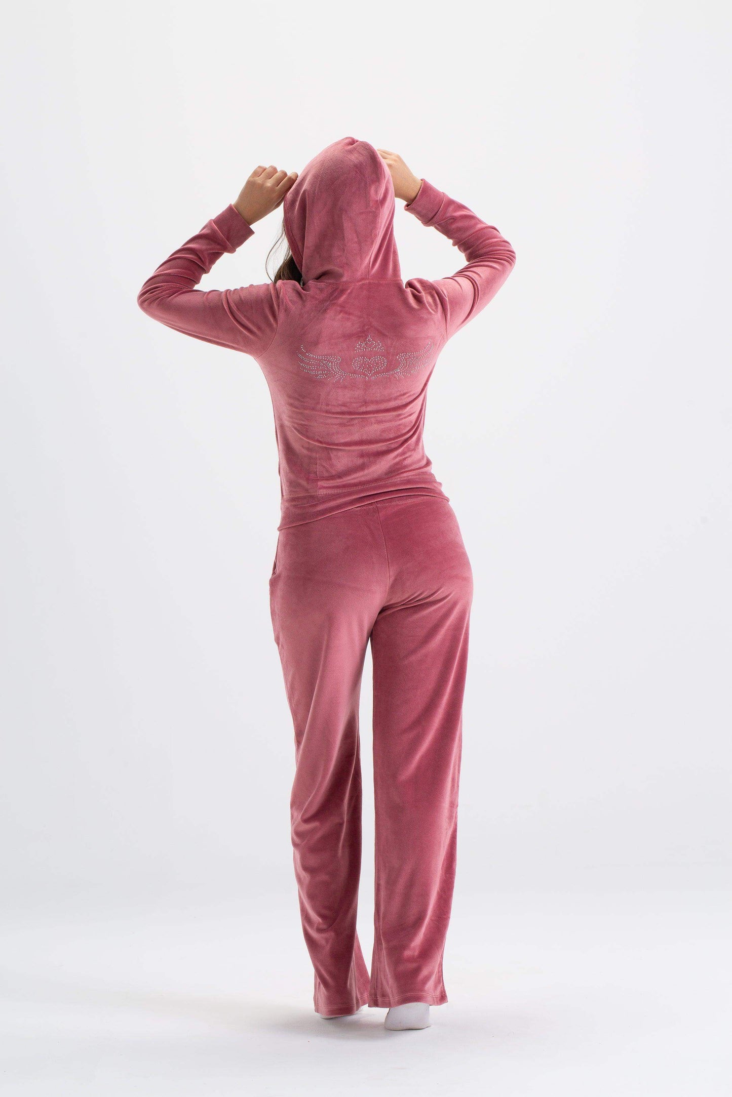 Carina Hooded Velvet Pyjama Set