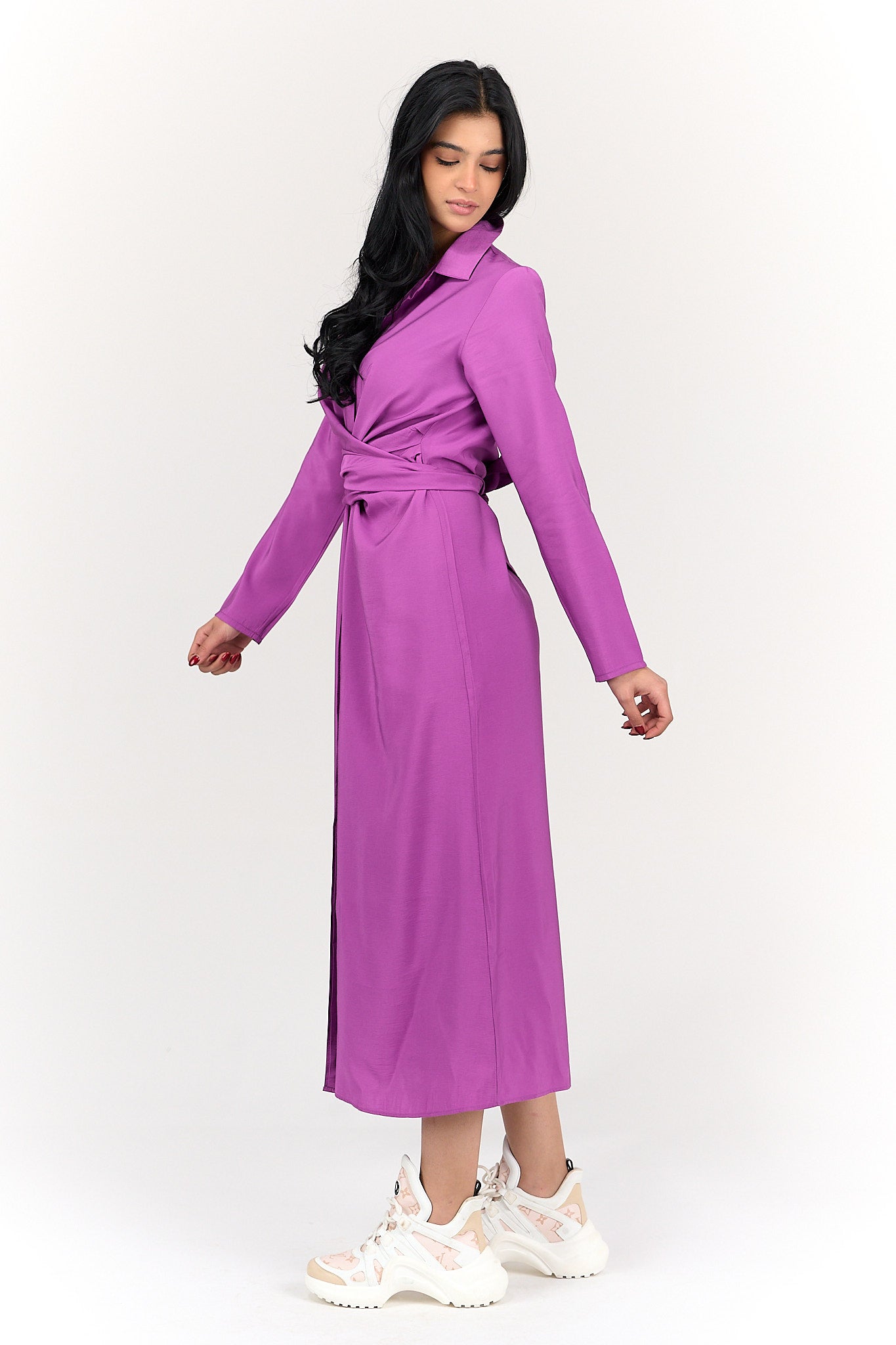 Shirt Dress with Tie Belt