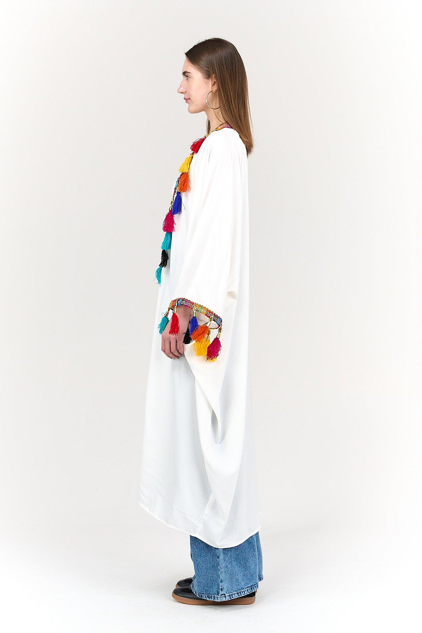Kimono with Colorful Tassels